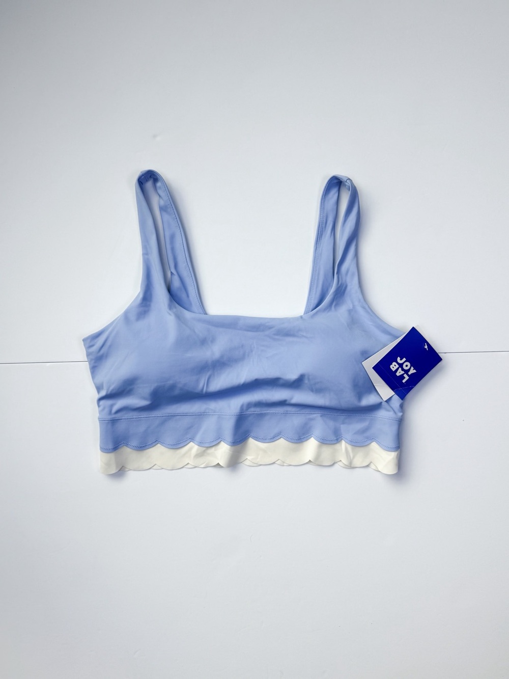 JoyLab Lavender Scoop Bralette with Cream Scallop Hem
